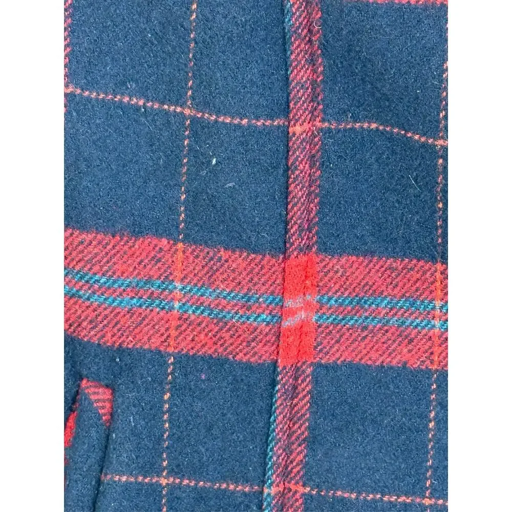 Entro Plaid Sherpa Lined Vest Small Full Cabincore Preppy